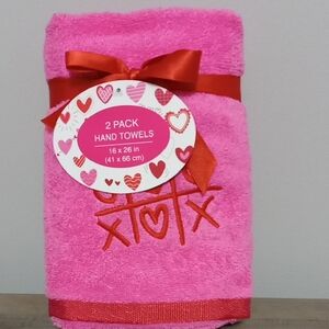 Valentines Day Hand Towel Set XOXO New